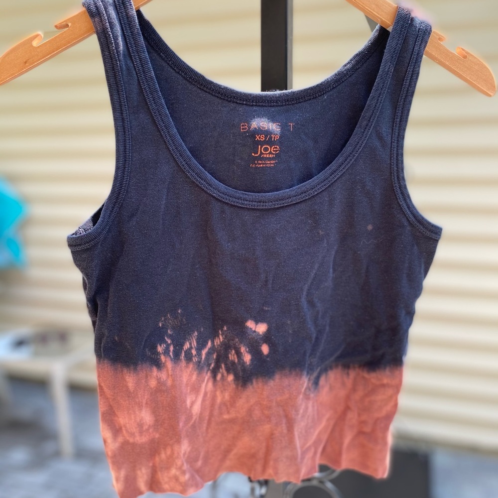 Vintage distressed bleached crop top